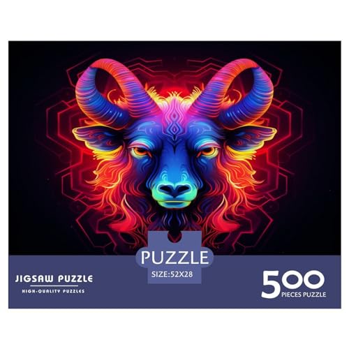 Puzzle für Erwachsene, 500 Teile, Neonfarbenes Puzzle, Puzzle für Erwachsene, Lernpuzzle, 500 Teile (52 x 38 cm) von aaaaab