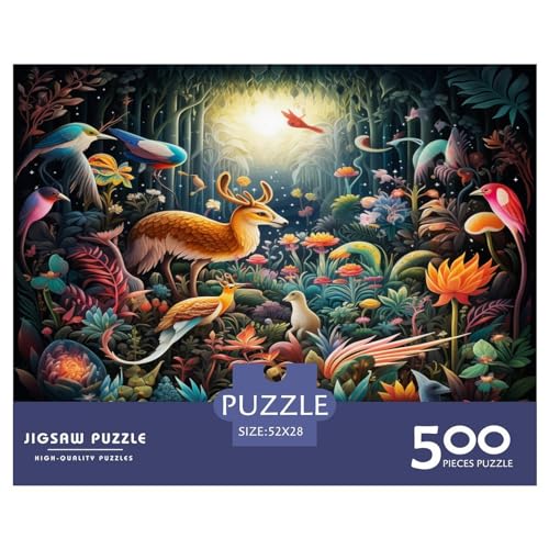 Puzzle für Erwachsene, 500 Teile, Tierillustrationen, Puzzle für Erwachsene, Lernpuzzle, 500 Teile (52 x 38 cm) von aaaaab