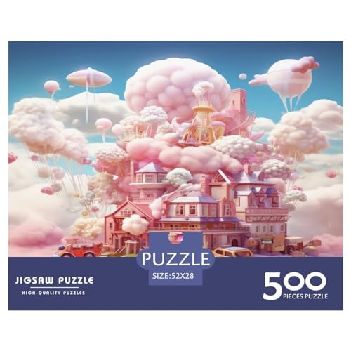 Puzzle für Erwachsene, 500 Teile, rosa Mädchen, Schloss, Puzzles für Erwachsene, Puzzles für Erwachsene, Lernspiel, Herausforderungsspielzeug, 500 Teile (52 x 38 cm) von aaaaab