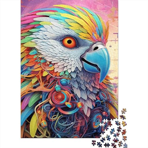 Puzzle für Erwachsene, 500-teiliges Puzzle für Erwachsene, Kunst, Tierpapagei, Puzzle aus Holz, kreatives Puzzle, Familienfreunde-Spiel, Puzzle, lustiges Spielzeug, Geschenke, 500 Stück (52 x 38 cm) von aaaaab