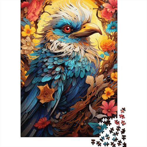 Puzzle für Erwachsene, Bunte Psychedelia der heiligen Vögel, 300 Teile, Holzpuzzle für Erwachsene, Heimdekoration, Denkspiel, Wandkunst, einzigartiges Geschenk (40 x 28 cm) von aaaaab