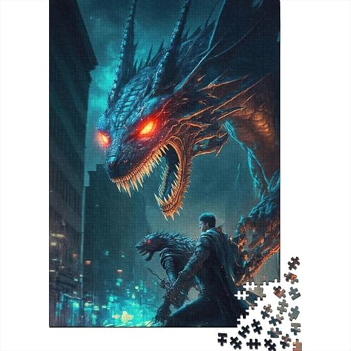 Puzzle für Erwachsene, Drachen-Puzzle, Puzzles für Erwachsene, Lernspiel, Herausforderungsspielzeug, 1000 Teile (75 x 50 cm) von aaaaab