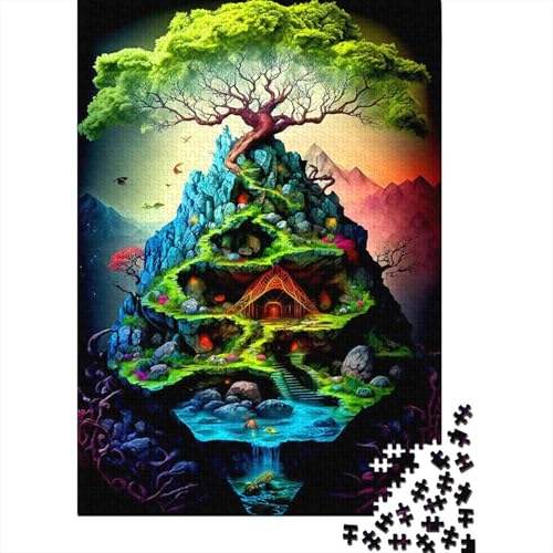 Puzzle für Erwachsene, Fantasielandschaft, 1000 Teile, Holzpuzzle für Erwachsene und Jugendliche, Heimdekoration, Denkspiel, Wandkunst, einzigartiges Geschenk, 1000 Teile (75 x 50 cm) von aaaaab