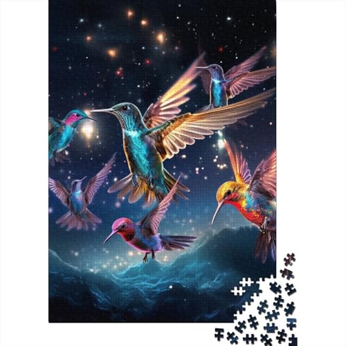 Puzzle für Erwachsene, Galaktischer Kolibri, 300 Teile, Holzpuzzle für Erwachsene und Jugendliche, Heimdekoration, Denkspiel, Wandkunst, einzigartiges Geschenk, 300 Teile (40 x 28 cm) von aaaaab