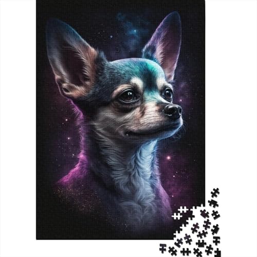 Puzzle für Erwachsene, Galaxie, bunter Chihuahua, 300-teiliges Puzzle, Kinderpuzzle ab 18 Jahren, anspruchsvolles Spiel, 300 Teile (40 x 28 cm) von aaaaab