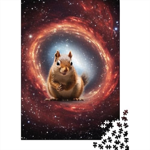 Puzzle für Erwachsene, Galaxien, Eichhörnchen, 500 Teile, Holzpuzzle für Erwachsene und Jugendliche, Heimdekoration, Denkspiel, Wandkunst, einzigartiges Geschenk, 500 Teile (52 x 38 cm) von aaaaab