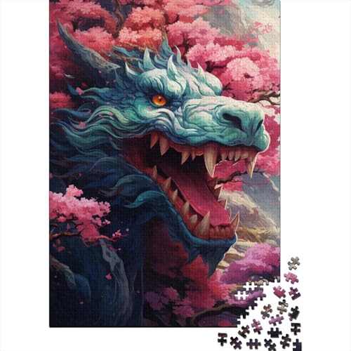 Puzzle für Erwachsene, Psychedelische Drachen und Kirschblüten, Japan, 300 Teile, Holzpuzzle für Erwachsene, Heimdekoration, Denkspiel, Wandkunst, einzigartiges Geschenk, 300 Teile von aaaaab