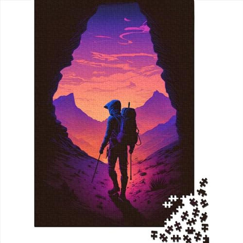 Puzzle für Erwachsene, Wandern in den Bergen, Holzpuzzle, Puzzles für Erwachsene, Lernspiel, Herausforderungsspielzeug, 300 Teile (40 x 28 cm) von aaaaab