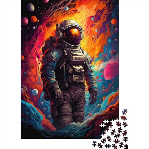 Puzzle für Erwachsene, Weltraum-Abenteuer, Astronaut, 1000 Teile, Holzpuzzle für Erwachsene, Heimdekoration, Denkspiel, Wandkunst, einzigartiges Geschenk (75 x 50 cm) von aaaaab