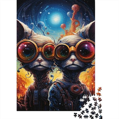 Puzzle für Erwachsene, buntes Chihuahua-Puzzle, 300 Teile, Holzpuzzle für Erwachsene und Jugendliche, Heimdekoration, Denkspiel, Wandkunst, einzigartiges Geschenk, 300 Teile (40 x 28 cm) von aaaaab