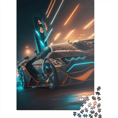 Puzzle für Erwachsene, futuristisches Supersportauto, 500 Teile, Holzpuzzle für Erwachsene und Jugendliche, Heimdekoration, Denkspiel, Wandkunst, einzigartiges Geschenk, 500 Teile (52 x 38 cm) von aaaaab