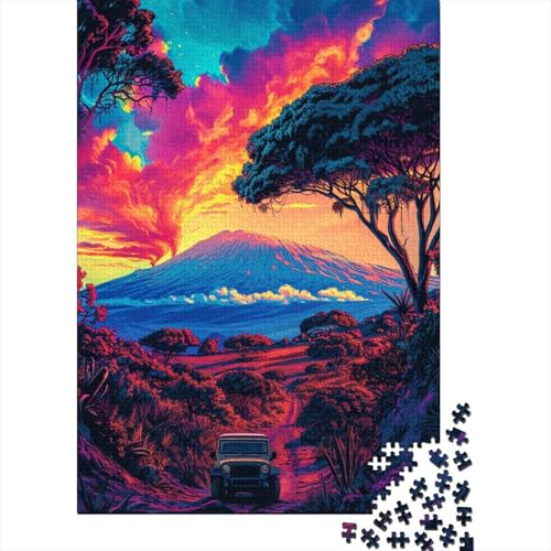 Puzzle für Erwachsene „Olympus“, bunt, psychedelisch, 1000 Teile, Holzpuzzle für Erwachsene, Heimdekoration, Denkspiel, Wandkunst, einzigartiges Geschenk (75 x 50 cm) von aaaaab