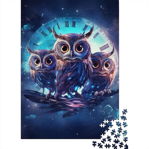 Puzzle für Erwachsene 1000 Puzzles für Erwachsene 1000-Teile-Puzzle 1000-Teile-Puzzles Galaxy Owl Holzpuzzle 1000-teilig (75 x 50 cm) von aaaaab