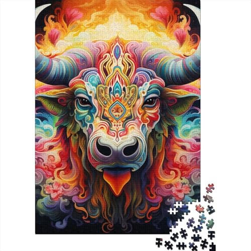 Puzzle für Erwachsene 1000 Puzzles für Erwachsene 1000 Teile Puzzle 1000 Teile Puzzles Tierbüffel Holzpuzzle 1000 Teile (75x50cm) von aaaaab