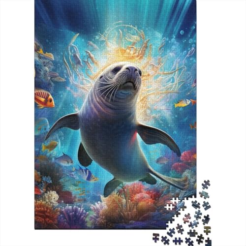 Puzzle für Erwachsene 1000 Teile, Bunte Robbenpuzzles, kreatives 1000-teiliges Puzzle für Weihnachts- und Geburtstagsgeschenke, 1000 Teile (75 x 50 cm) von aaaaab