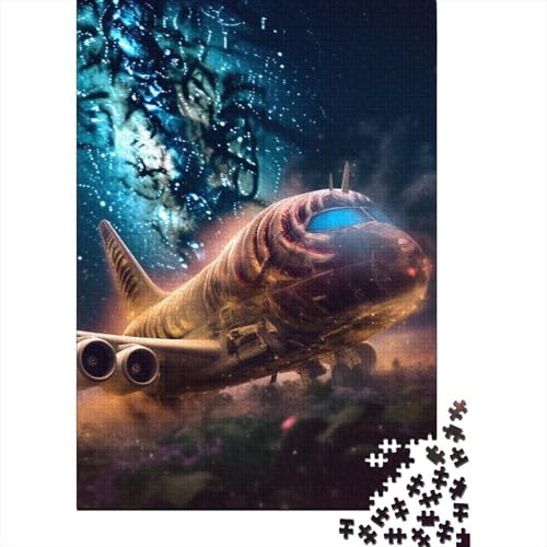 Puzzle für Erwachsene 1000 Teile, Galaxie-Flugzeug-Puzzles für Erwachsene und Jugendliche, Holzbrett-Puzzles, Spielzeug, Denkspiel, 1000 Teile (75 x 50 cm) von aaaaab