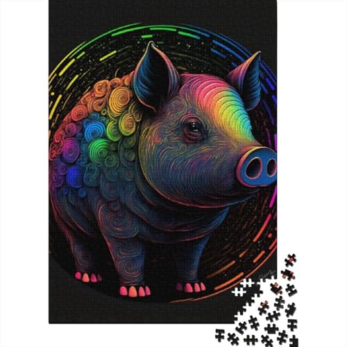 Puzzle für Erwachsene 1000 Teile, klassisches Tier-Schweine-Puzzle, Kinderpuzzle, entspannendes Puzzle, Puzzlespiel, Denksportaufgaben, 1000 Teile (75 x 50 cm) von aaaaab