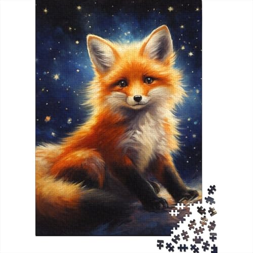 Puzzle für Erwachsene 1000 Teile, niedlicher Tierfuchs, Puzzle für Erwachsene und Jugendliche, Holzbrett-Puzzle, Spielzeug, Denkspiel, 1000 Teile (75 x 50 cm) von aaaaab