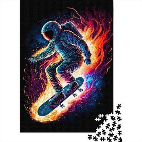 Puzzle für Erwachsene 1000 Teile „Astro On Fire“ Puzzle für Erwachsene und Jugendliche, Holzbrett-Puzzle, Spielzeug, Denkspiel, 1000 Teile (75 x 50 cm) von aaaaab