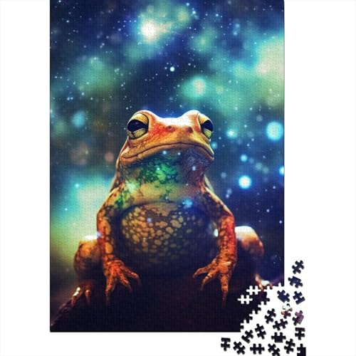 Puzzle für Erwachsene 1000 Teile Fantasiefrosch Puzzle für Erwachsene und Jugendliche Holzbrettpuzzle Spielzeug Denkspiel 1000 Teile (75x50cm) von aaaaab