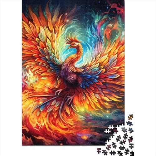 Puzzle für Erwachsene 1000 Teile Psychedelischer Phönixvogel Puzzle für Erwachsene und Jugendliche Holzbrettpuzzle Spielzeug Denkspiel 1000 Teile (75x50cm) von aaaaab