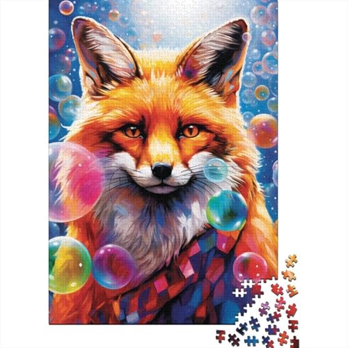 Puzzle für Erwachsene 1000 Teile Tierfüchse Puzzle für Erwachsene und Jugendliche Holzbrettpuzzle Spielzeug Denkspiel 1000 Teile (75x50cm) von aaaaab