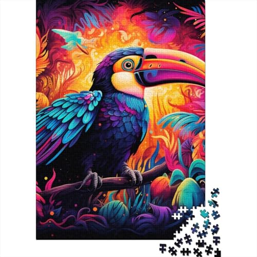 Puzzle für Erwachsene 1000 Teile Tiertukane Puzzle für Erwachsene und Jugendliche Holzbrettpuzzle Spielzeug Denkspiel 1000 Teile (75x50cm) von aaaaab