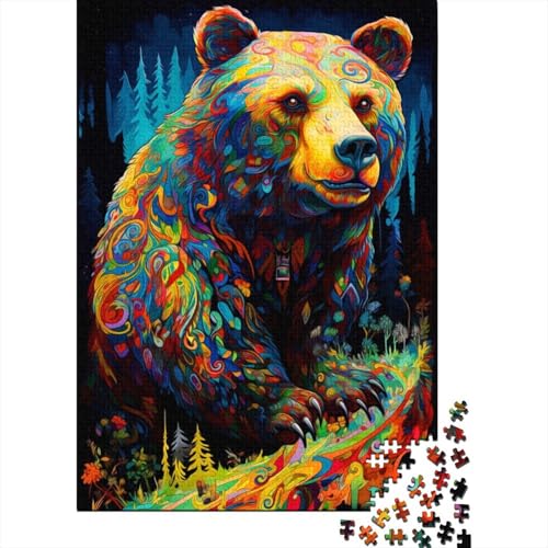 Puzzle für Erwachsene 500 Teile Bären-Puzzles für Erwachsene und Jugendliche Holzbrett-Puzzles Spielzeug Denkspiel 500 Teile (52 x 38 cm) von aaaaab