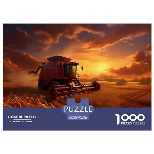 Puzzle für Erwachsene mit 1000 Teilen, Erntemaschinen-Puzzles für Erwachsene, Puzzles für Erwachsene, Lernspiel, Herausforderungsspielzeug, 1000 Teile (75 x 50 cm) von aaaaab