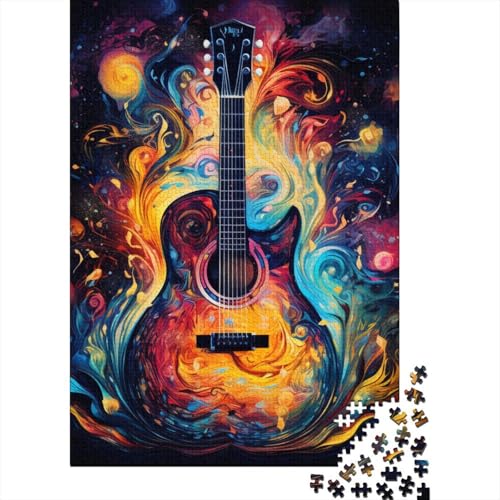 Puzzle für Erwachsene mit 1000 Teilen, Motiv: Gitarre, Puzzle für Erwachsene und Jugendliche ab 12 Jahren, 1000 Teile (75 x 50 cm) von aaaaab