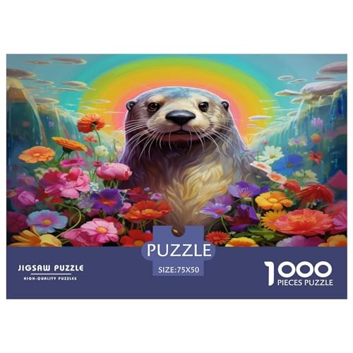 Puzzle für Erwachsene mit 1000 Teilen, Otter-Puzzle, Puzzle für Erwachsene, Puzzle für Erwachsene, 1000 Teile (75 x 50 cm) von aaaaab