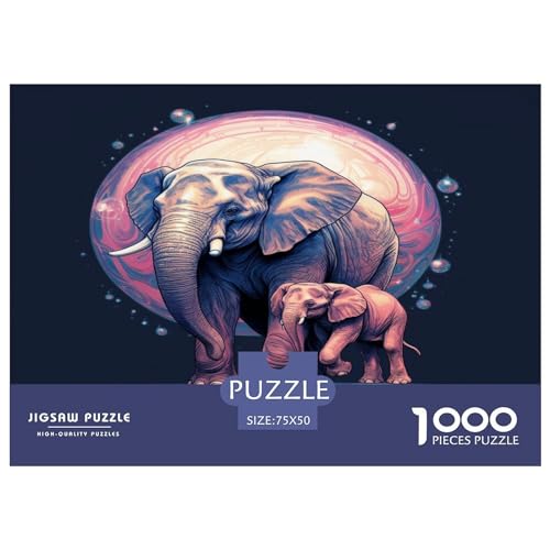 Puzzle für Erwachsene mit 1000 Teilen, Pink_Elefant, Puzzles für Erwachsene, Puzzles für Erwachsene, Lernspiel, Herausforderungsspielzeug, 1000 Teile (75 x 50 cm) von aaaaab