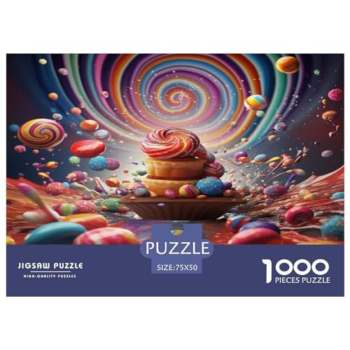 Puzzle für Erwachsene mit 1000 Teilen, Regenbogen-Bonbons, Puzzles für Erwachsene, Puzzles für Erwachsene, Lernspiel, Herausforderungsspielzeug, 1000 Stück (75 x 50 cm) von aaaaab