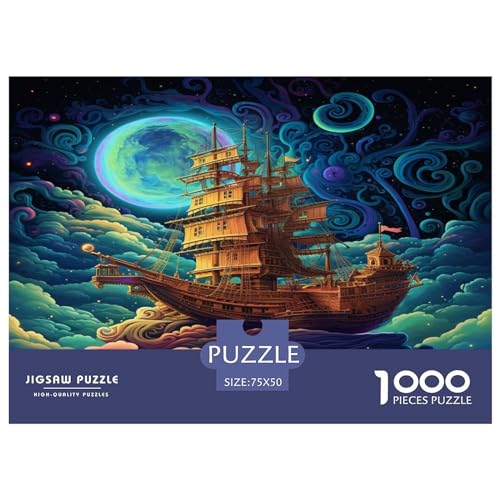 Puzzle für Erwachsene mit 1000 Teilen, Schiffspuzzle aus Holz, Puzzle für Erwachsene, Puzzle für Erwachsene, 1000 Teile (75 x 50 cm) von aaaaab