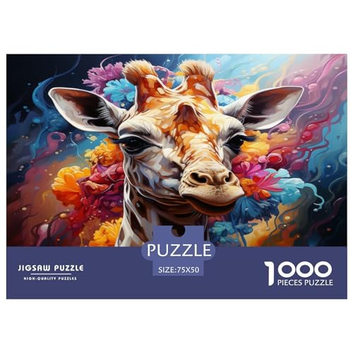 Puzzle für Erwachsene mit 1000 Teilen, bunt_Giraffe, Puzzles für Erwachsene, Puzzles für Erwachsene, Lernspiel, Herausforderungsspielzeug, 1000 Stück (75 x 50 cm) von aaaaab