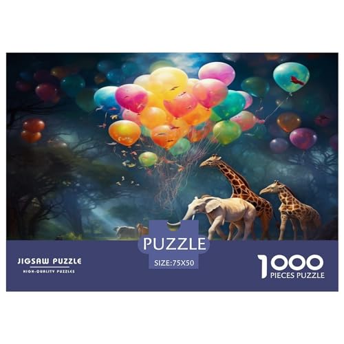 Puzzle für Erwachsene mit 1000 Teilen, bunte Luftballons, Puzzles für Erwachsene, Puzzles für Erwachsene, Lernspiel, Herausforderungsspielzeug, 1000 Teile (75 x 50 cm) von aaaaab