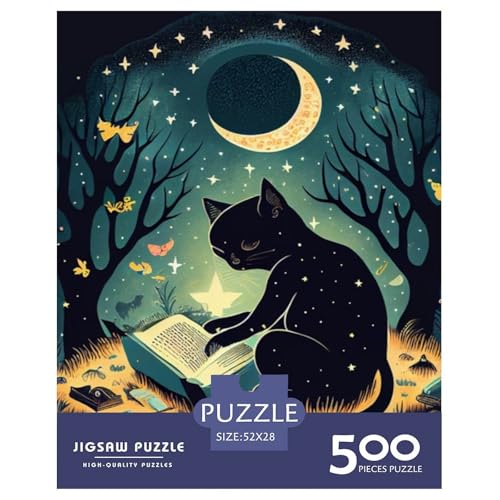 Puzzle für Erwachsene und Jugendliche, Art Cat-Puzzles für Erwachsene und Teenager, Familienspiel, 500 Teile (52 x 38 cm) von aaaaab