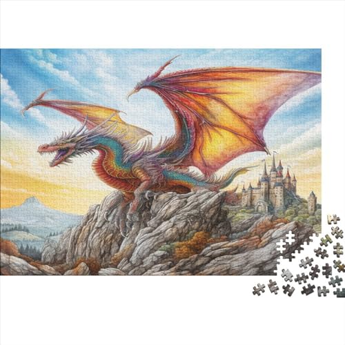 Puzzle für Erwachsene und Jugendliche, Drachen-Puzzles für Erwachsene, Puzzles für Erwachsene, Lernspiel, Herausforderungsspielzeug, 300 Teile (40 x 28 cm) von aaaaab