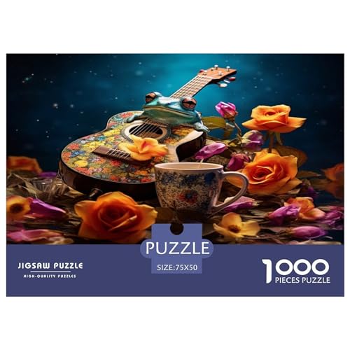 Puzzle für Erwachsene und Jugendliche, Gitarrenpuzzle für Erwachsene, Puzzle für Erwachsene, Lernspiel, Herausforderungsspielzeug, 1000 Teile (75 x 50 cm) von aaaaab