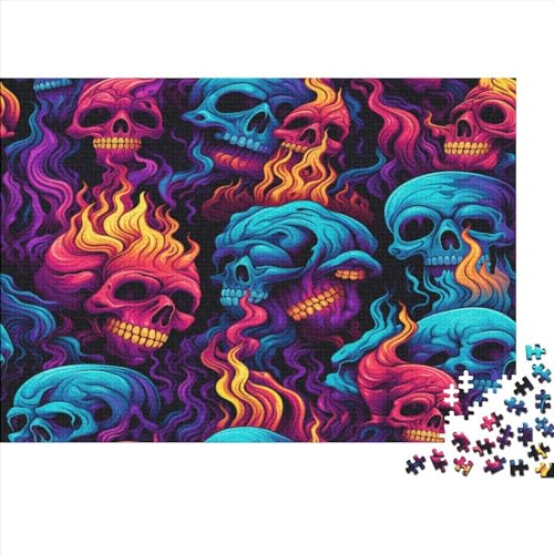 Puzzle für Erwachsene und Jugendliche, Gothic-Totenkopf-Puzzles für Erwachsene, Puzzles für Erwachsene, Lernspiel, Herausforderungsspielzeug, 1000 Teile (75 x 50 cm) von aaaaab