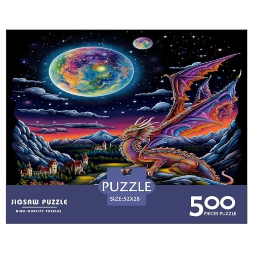 Puzzle für Erwachsene und Jugendliche, Nachthimmel, Mond, Puzzles für Erwachsene, Puzzles für Erwachsene, Lernspiel, Herausforderungsspielzeug, 500 Teile (52 x 38 cm) von aaaaab