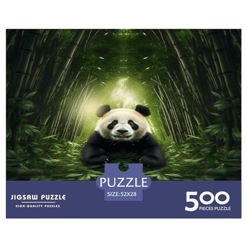 Puzzle für Erwachsene und Jugendliche, Panda-Holzpuzzle für Erwachsene, Jugendliche ab 14 Jahren, 500 Teile (52 x 38 cm) von aaaaab