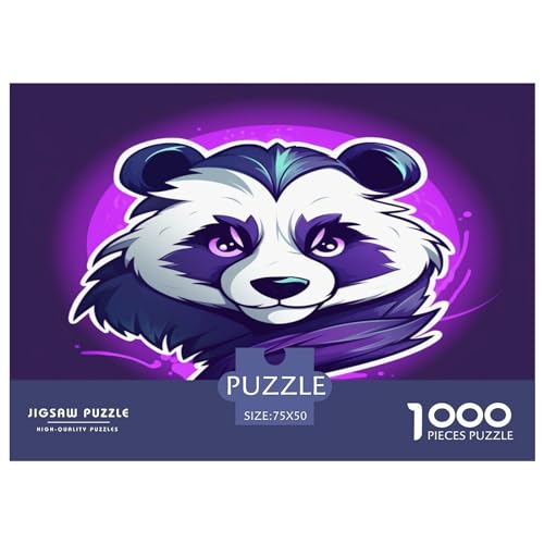 Puzzle für Erwachsene und Jugendliche, Panda-Puzzles für Erwachsene, Puzzles für Erwachsene, Lernspiel, Herausforderungsspielzeug, 1000 Teile (75 x 50 cm) von aaaaab