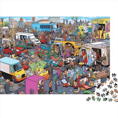 Puzzle für Erwachsene und Jugendliche, Stadtpuzzle für Erwachsene, Puzzle für Erwachsene, Lernspiel, Herausforderungsspielzeug, 300 Teile (40 x 28 cm) von aaaaab