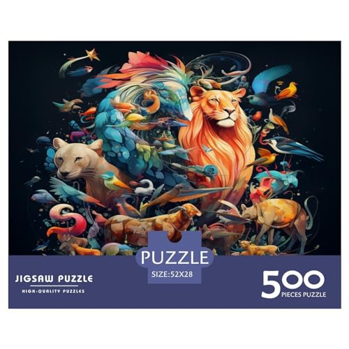 Puzzle für Erwachsene und Jugendliche, Wildtier-Puzzles für Erwachsene, Puzzles für Erwachsene, Lernspiel, Herausforderungsspielzeug, 500 Teile (52 x 38 cm) von aaaaab