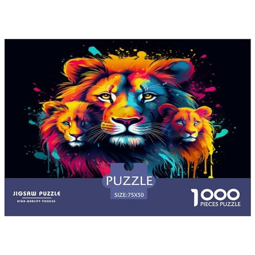 Puzzle für Erwachsene und Jugendliche, bunte Holzpuzzles für Erwachsene und Jugendliche ab 14 Jahren, 1000 Teile (75 x 50 cm) von aaaaab