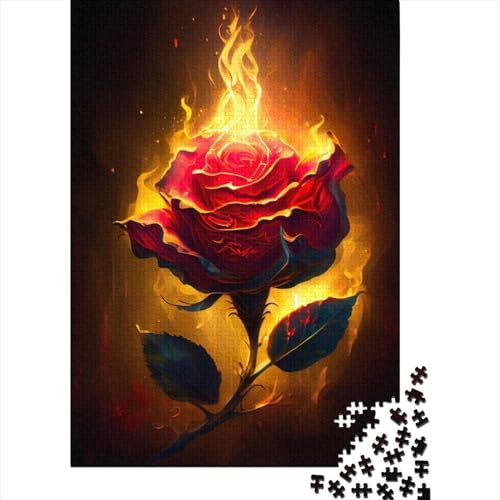 Puzzle für Erwachsene und Jugendliche „Burning Rose2“, Puzzle für Erwachsene, Familienspiel für Erwachsene und Jugendliche, 300 Teile (40 x 28 cm) von aaaaab