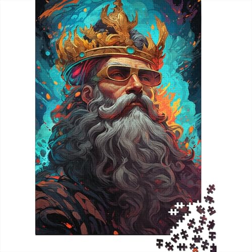 Puzzle für Kinder, 1000-teiliges Puzzle, Psychedelic King, großes Puzzle, anspruchsvolle Spiele für die ganze Familie, Unterhaltungsspielzeug, Geschenke, Heimdekoration (75 x 50 cm) von aaaaab