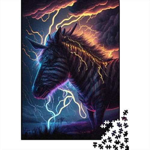 Puzzle für Kinder, 300 Teile, Fantasie-Zebra-Puzzle, Lernspiel, Herausforderungsspielzeug, Puzzles für Kinder, 300 Stück (40 x 28 cm) von aaaaab