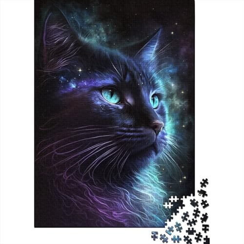 Puzzle für Kinder, 300 Teile, Galaxie, Schwarze Katze, Puzzle für Kinder, 300 Teile, anspruchsvolles Spiel, Puzzles 300 Teile (40 x 28 cm) von aaaaab